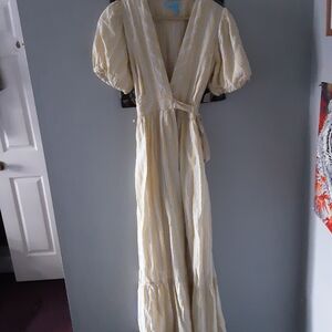 Draper James Yellow and White Striped Maxi Dress